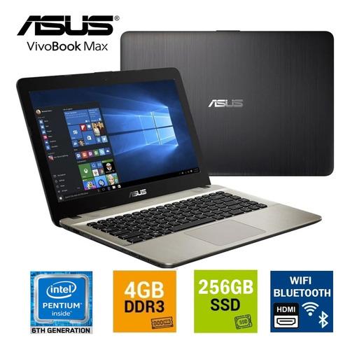 Laptop Asus 15.6 Pentium 6ta Gen 4gb Ssd 256gb Dvdrw Wifi   