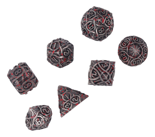 Juego De Dados Poliédricos De Metal Con Manchas De Sangre, R