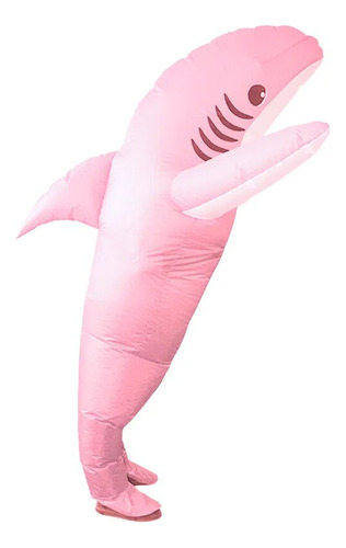 Traje Inflable De Tiburón Rosa Accesorio Para Fiestas Disf