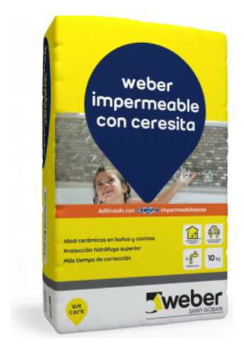 Pegamento Weber Col Impermeable X 5 Kg - Con Ceresita -     