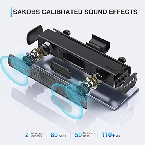 SAKOBS Barras de sonido para TV, barra de sonido para TV, altavoz de PC DSP  integrado con Bluetooth, sonido envolvente 3D de 16 pulgadas, mini sistema
