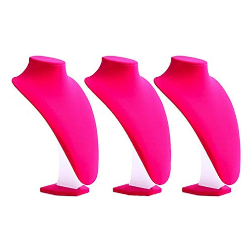 3pcs / Pack Deep Pink 9  Soporte De Collar De Terciopel...