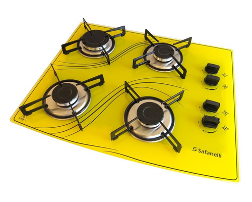 Fogão Cooktop Safanelli 4 Bocas Amarelo Frete Grátis