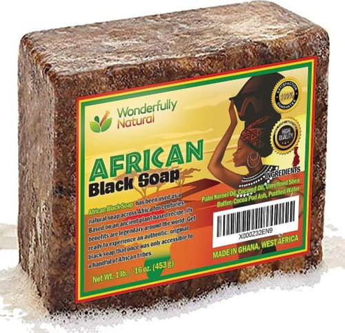 Jabón Negro Orgánico Africano | Mejor Para El Acné | Tra.