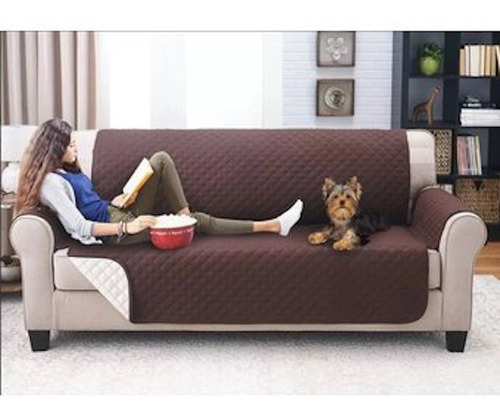 Protector Sofa Forro 3 Puestos Doble Faz Limpio Pelos Grueso