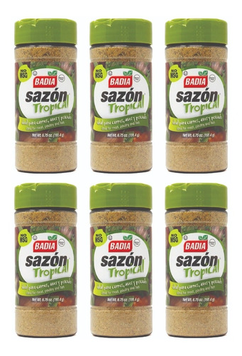 Badia Sazon Tropical Aves De Corral Y Peces Carnes Pack X 6