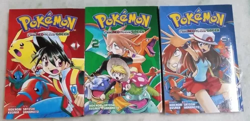 Mangá Pokémon Fire Red & Leaf Green Coleção Em 3 Volumes