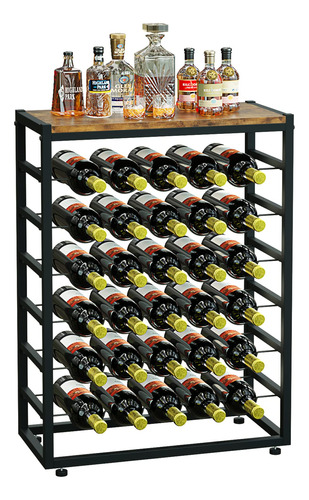 Yoleo Wine Rack Free Standing 6-tier 30 Bottles Wine Holder