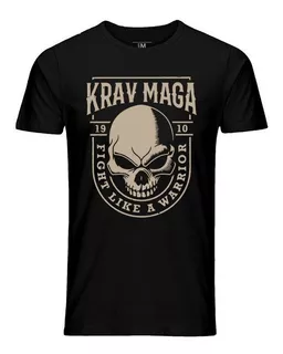 Remera Mma Krav Maga Israel Skull Warrior Gym Algodón 100%