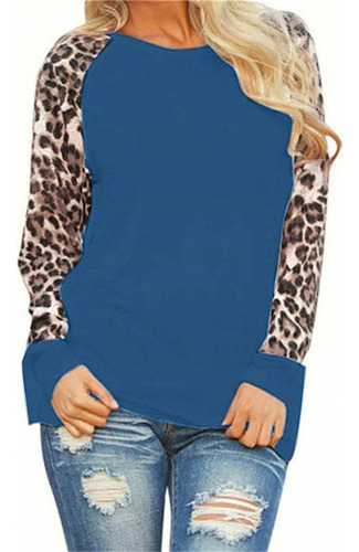 Camisa De Manga Larga Raglán En Bloques Casual De Color De T