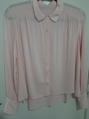 Camisa/blusa. Rosa Empolvado. Canesú. Puños Doble Uso.