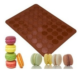 * Molde Tapete Silicon 48 Macarrones Chocolate Gourmet