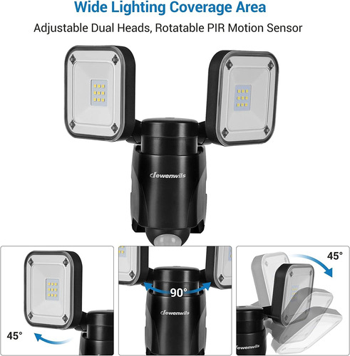 Dewenwils Luz Con Sensor De Movimiento Para Exteriores, Luz