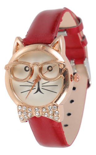 Reloj De Pulsera Para Mujer, Con Diseño De Gato, Con Pajarit