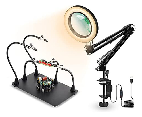 Helping Hands Soldering With Magnifying Desk Lamp, Pcb ...