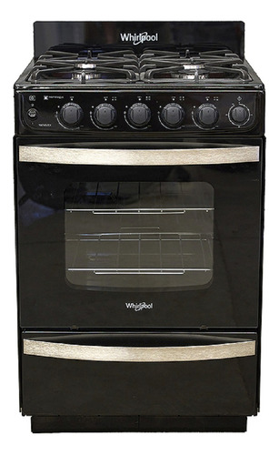 Cocina Whirlpool Wfn57di Multigas 56cm Negra Color Negro