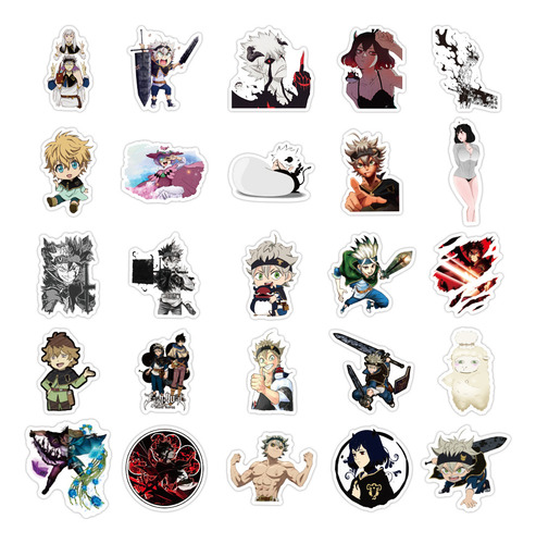 Pegatinas De Anime De Trébol Negro De 10/50/100 Piezas Para