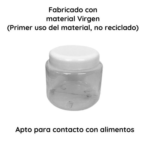 Imagen 7 de 10 de Potes Plasticos 250 Cc Redondo Cristal Pvc X 130 Un.
