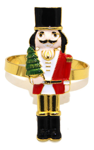 6 Servilleteros Navideños Con Forma De Ciervo Dorado