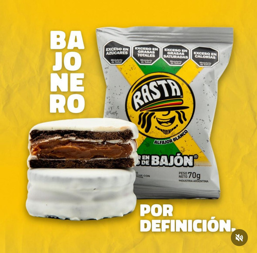 Alfajor Rasta Chocolate Blanco Caja X 18un