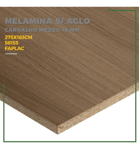 Placa Madera Aglomerado 18 Mm 275 X 183 Mm Carvalho Mezzo