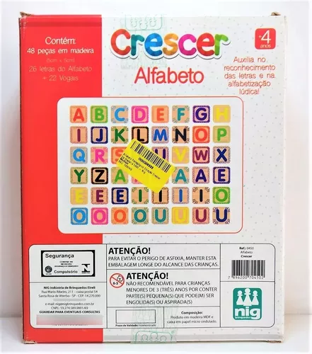 Jogo Educativo Crescer Alfabeto Ref: 450 Nig Brinquedos