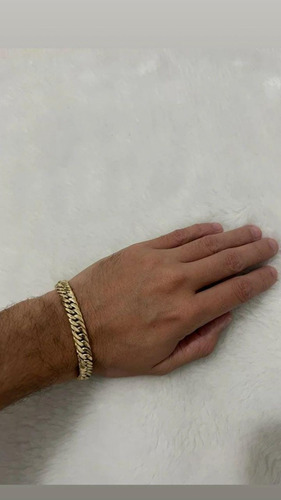 Imagem 6 de 6 de Pulseira Elos Duplos 15 Gramas 8mm Ouro 18k 750
