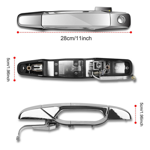 Manija De Puerta Exterior Delantera Trasera Para Chevy Silve