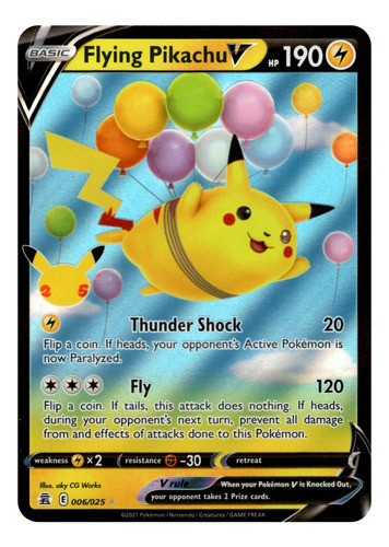 Cartas Pokemon Flying Pikachu V Celebrations