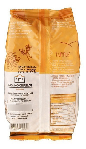 Garbanzos Legumbres Molino Cerrillos Premium 500g Sin Tacc