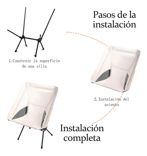 Silla Plegable Portátil Para Camping Playa Exteriores Color Blanco