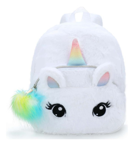 Mochila Unicornio Kawaii Niña Infantil Peludita