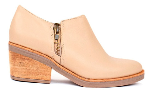 Zapatos De Mujer Texana Australia Cuero Cierre Taco Madera