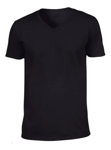 Camiseta Básica de Hombre, Slim Fit Cuello en V - 100% Algodón