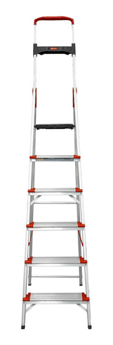 Escada Dobravel 6 Degraus Confort Em Aluminio Alumasa Ee