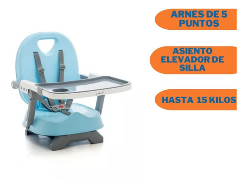 Silla De Comer Bebe 3 En 1 Love 660 Convertible Booster Color Celeste Silla Convertible
