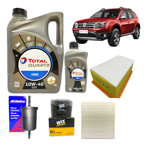 Kit 4 Filtros + 5l Aceite Total Renault Duster Oroch 1.6 2.0