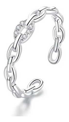 Anillo Cadenas Ajustable - Plata De Ley S925