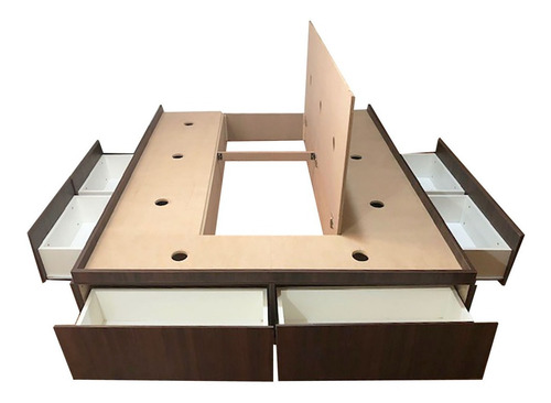 Imagen 1 de 10 de Base Box Sommier 6 Cajones Y Baulera 1,40 X 1,90