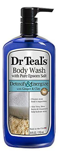 Pura Sal De Epsom Body Wash Del Dr. Teal, Detox, 24 Onza Líq