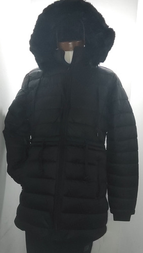 Campera Inflable Mujer Abrigo Capucha Piel Sintética