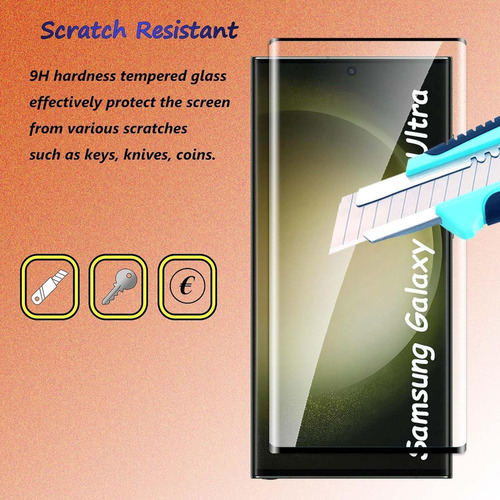 2 Piezas Mica De Vidrio Templado Para Samsung Galaxy S23 Ultra 9h Dureza