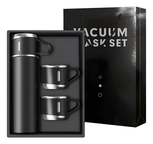 MLB 4162337045 Kit Garrafa Termica Com 3 Xica Inox Elegante 500ml JM