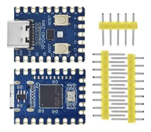 Raspberry Pi Pico Rp2040 Zero Con Pines Sin Soldar Usb C