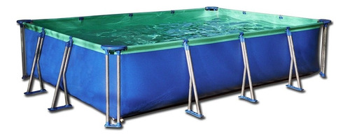 Pileta estructural rectangular Olimpia 10128 con capacidad de 7100 litros de 370cm de largo x 250cm de ancho  azul diseño bicolor