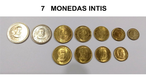 7 Monedas De Colección Grau De Los Intis 1985 - 1988 - Nuevo