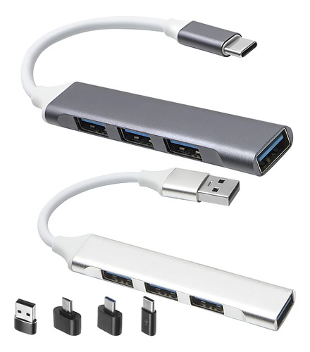 2 Unidades Usb C Hub Usb 3.0, Adaptador Usb C A Usb C De 4 P