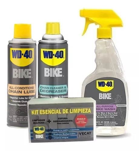 Kit Limpieza Wd40 Bike Wash Desengrasante Esponja Lubricante