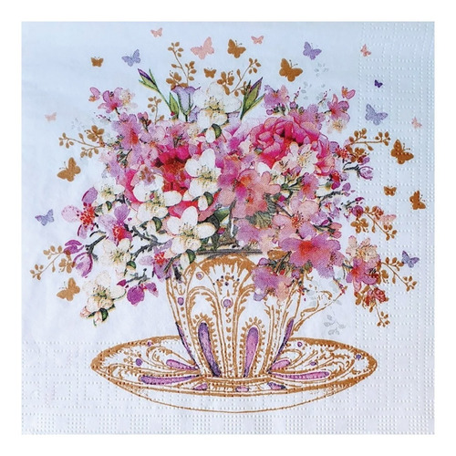 Imagen 2 de 6 de Servilletas Decoupage Set Flores Y Rosas Laura Craft