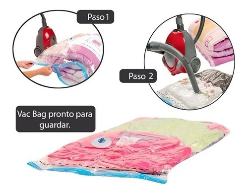 Imagen 4 de 8 de Bolsa De Vacio Para Ropa Organizadora 90x130 Cm